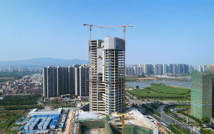 城市“金名片”| 88858cc永利塔机助建新会第一高楼
